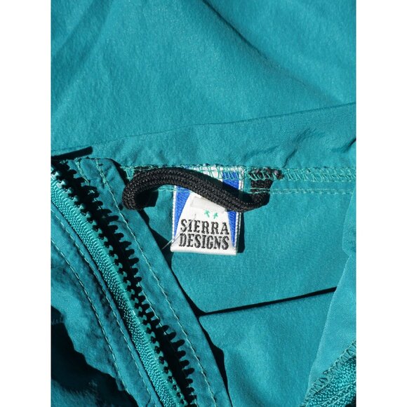 Vintage 90s Sierra Designs Turquoise & Navy Quarter Zip Pullover - Picture 3 of 3